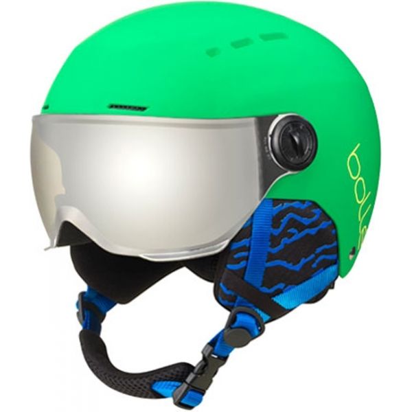Bolle QUIZ VISOR zelená (52 - 55) - Dětská lyžařská helma se štítem Bolle