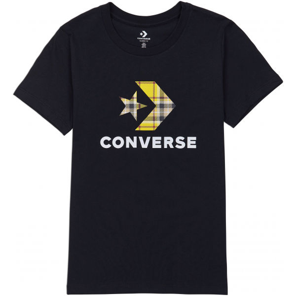 Converse WOMENS STAR CHEVRON PLAID INFILL TEE  M - Dámské tričko Converse