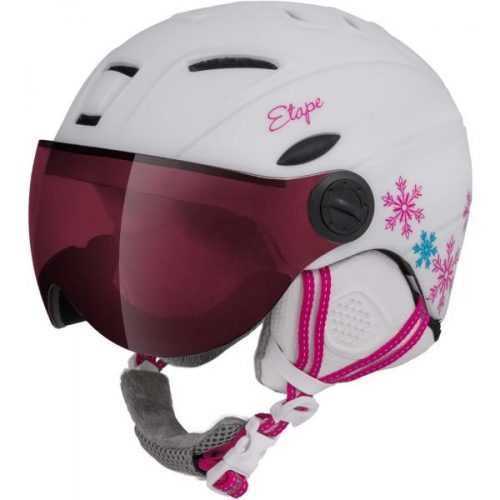 Etape RIDER PRO bílá (53 - 55) - Dětská lyžařská přilba s visorem Etape