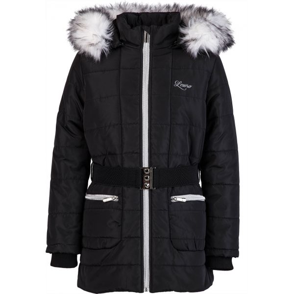 Lewro NATALIE černá 164-170 - Dívčí zimní kabát Lewro