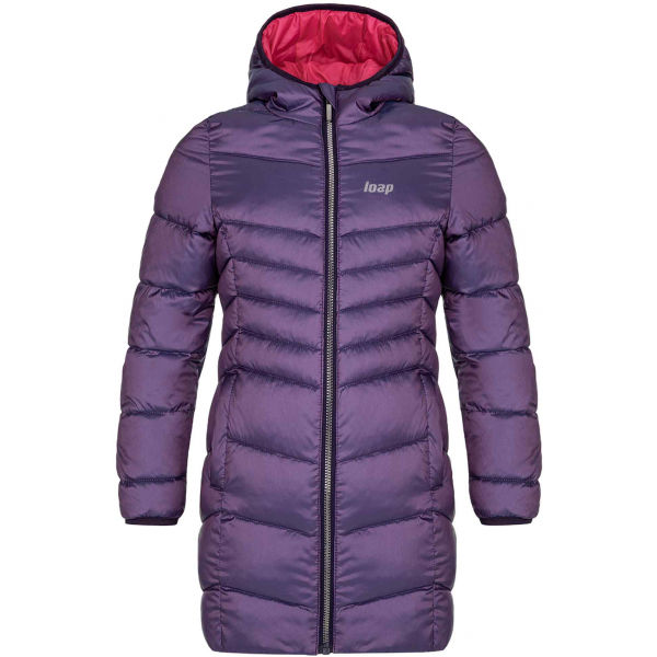 Loap IDUZIE fialová 112-116 - Dívčí zimní kabát Loap
