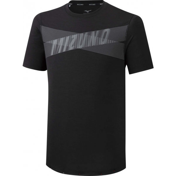 Mizuno CORE GRAPHIC TEE černá XXL - Pánské běžecké triko Mizuno