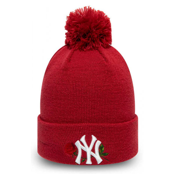 New Era MLB TWINE BOBBLE KNIT KIDS NEW YORK YANKEES červená YOUTH - Díčí zimní čepice New Era