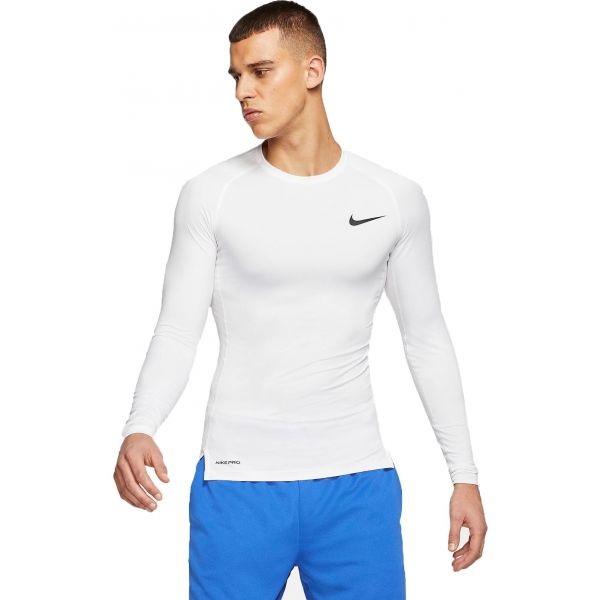 Nike NP TOP LS TIGHT M bílá L - Pánské tričko s dlouhým rukávem Nike