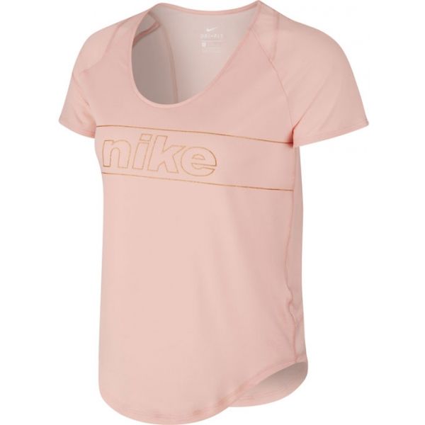 Nike TOP SS 10K GLAM W růžová XS - Dámské běžecké tričko Nike