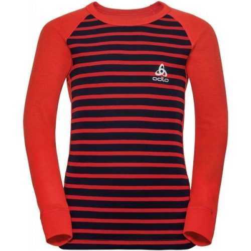 Odlo SUW KIDS TOP L/S CREW NECK ACTIVE WARM červená 140 - Dětské tričko s dlouhým rukávem Odlo