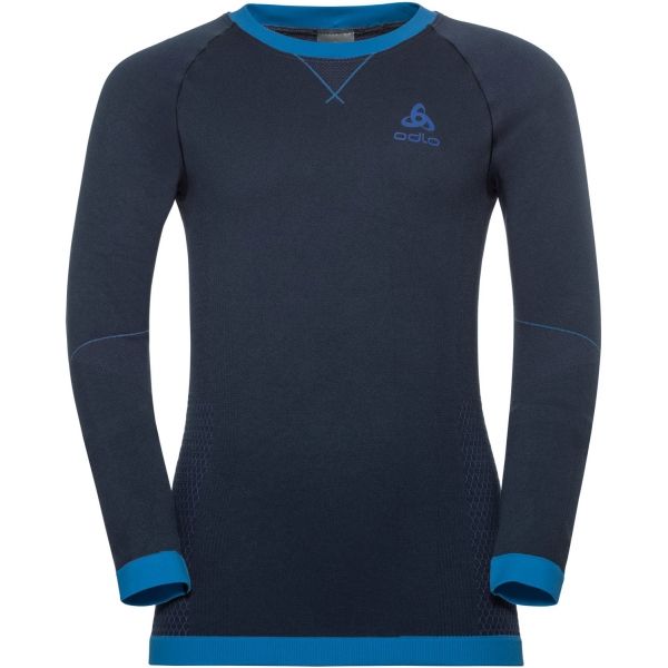 Odlo SUW KIDS TOP L/S CREW NECK PERFORMANCE WARM modrá 116-128 - Dětské tričko Odlo