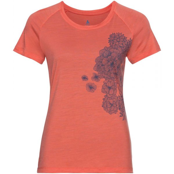 Odlo WOMEN'S T-SHIRT CREW NECK S/S CONCORD oranžová M - Dámské tričko Odlo