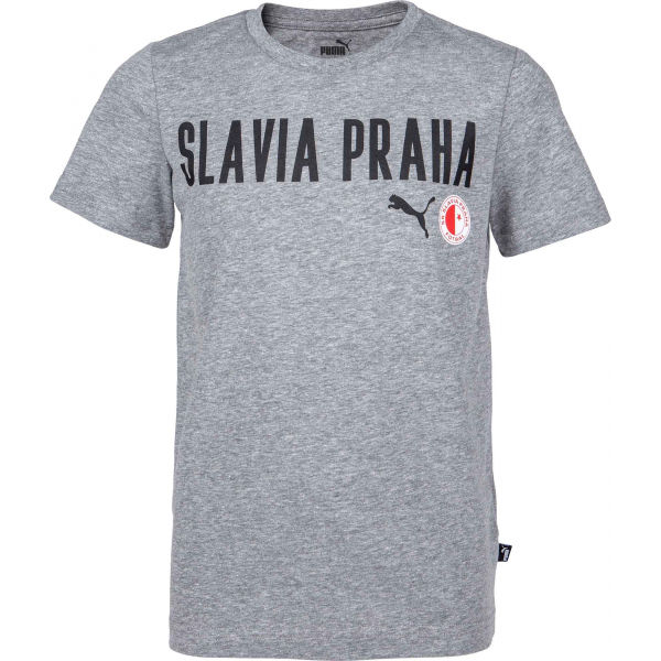 Puma Slavia Prague Graphic Tee Jr GRY  152 - Chlapecké triko Puma