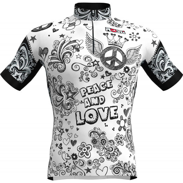 Rosti PEACE AND LOVE bílá 5xl - Pánský cyklistický dres Rosti
