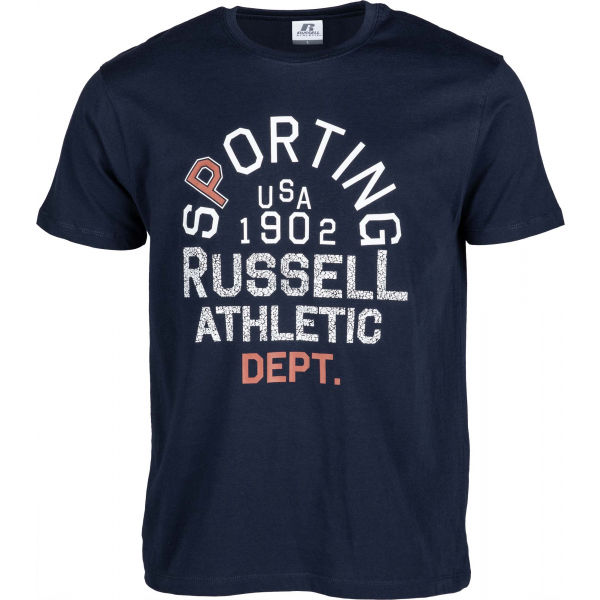 Russell Athletic SPORTING S/S CREWNECK TEE SHIRT tmavě modrá S - Pánské tričko Russell Athletic