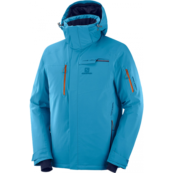 Salomon BRILLIANT JKT M modrá S - Pánská lyžařská bunda Salomon