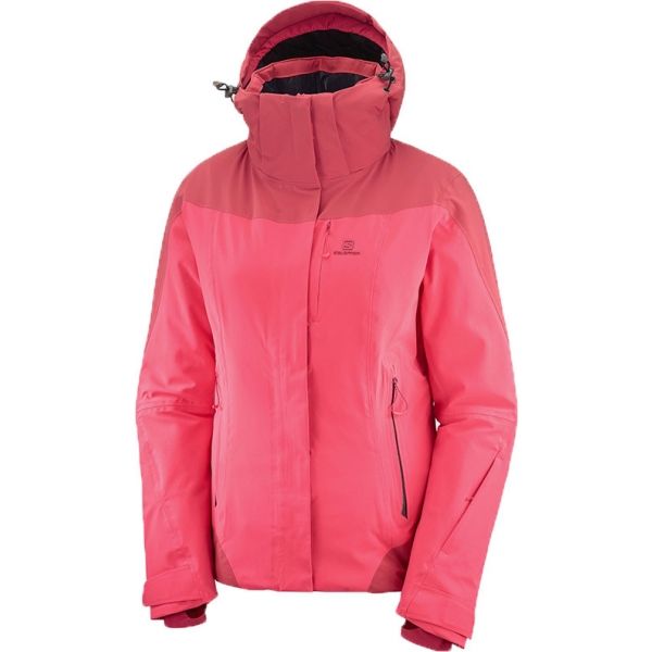 Salomon ICEROCKET JKT W růžová M - Dámská lyžařská bunda Salomon