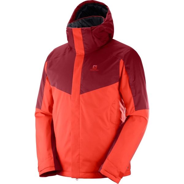 Salomon STORMSEEKER JKT M červená L - Pánská lyžařská bunda Salomon
