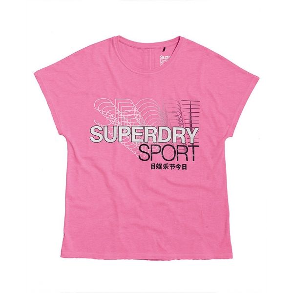 Superdry CORE SPLIT BACK TEE růžová 14 - Dámské tričko Superdry