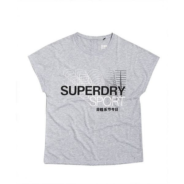 Superdry CORE SPLIT BACK TEE šedá 10 - Dámské tričko Superdry