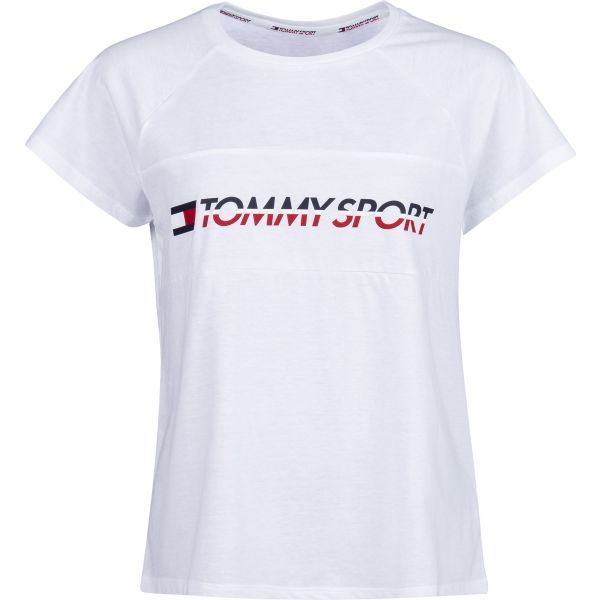 Tommy Hilfiger BLOCKED TEE LOGO bílá M - Dámské tričko Tommy Hilfiger