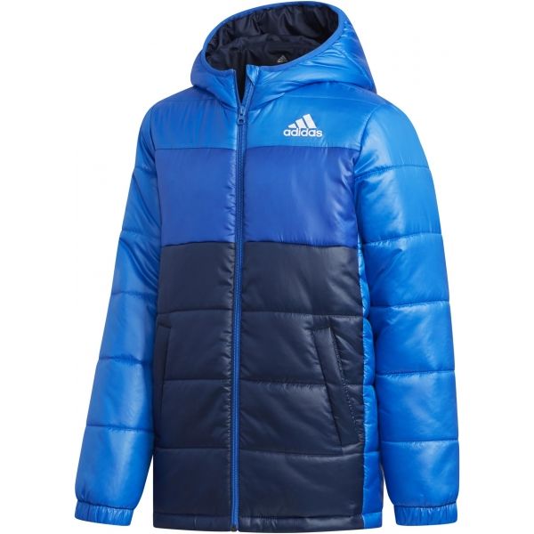 adidas YK J SYNTHETIC modrá 128 - Juniorská zimní bunda adidas