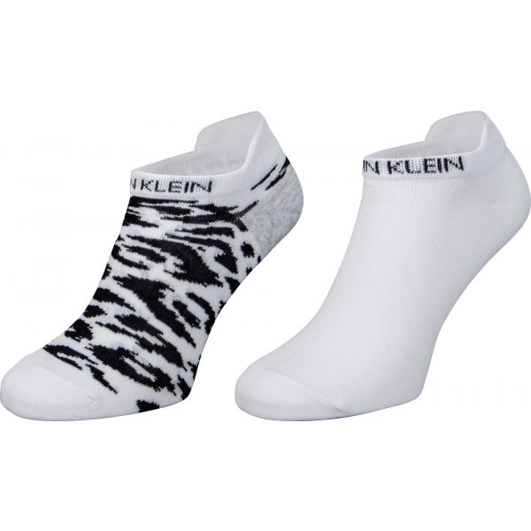 Calvin Klein WOMEN LINER 2P LEOPARD BACK TAB  UNI - Dámské ponožky Calvin Klein