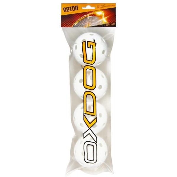 Oxdog ROTOR WHITE TUBE 4 BALLS   - Sada florbalových míčků Oxdog