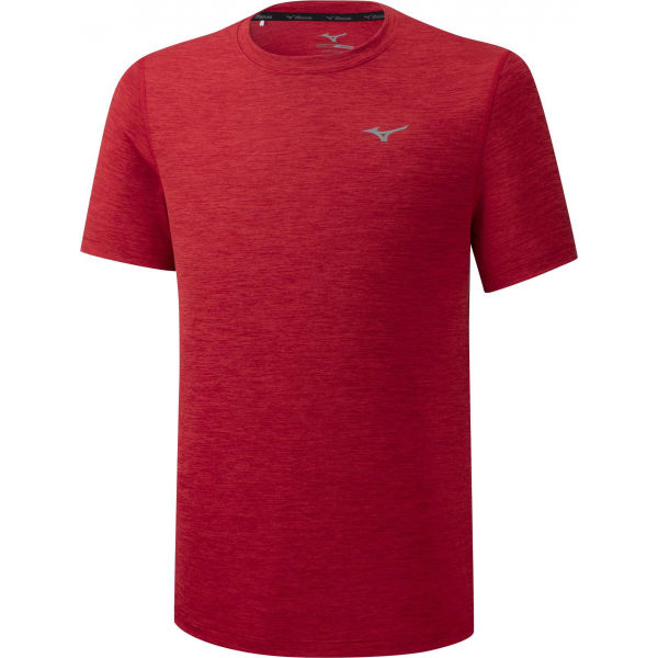 Mizuno IMPULSE CORE TEE červená XL - Pánské běžecké triko Mizuno