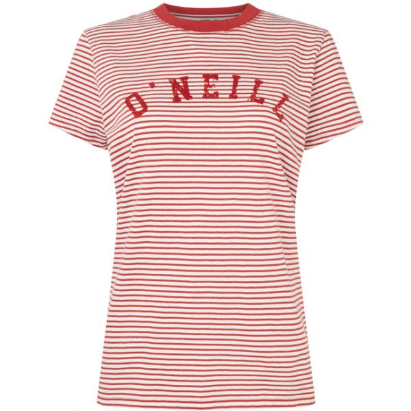 O'Neill LW ESSENTIALS STRIPE T-SHIRT červená S - Dámské tričko O'Neill