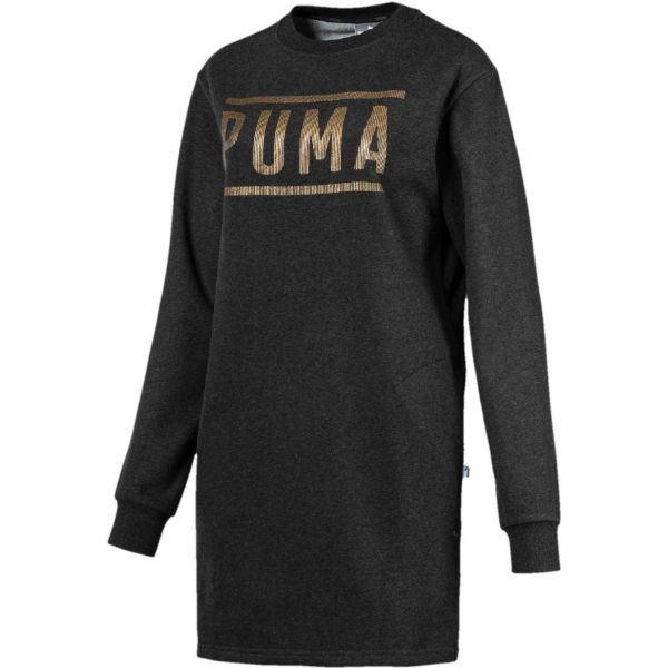 Puma ATHLETIC DRESS FL tmavě šedá XS - Dámské mikinové šaty Puma