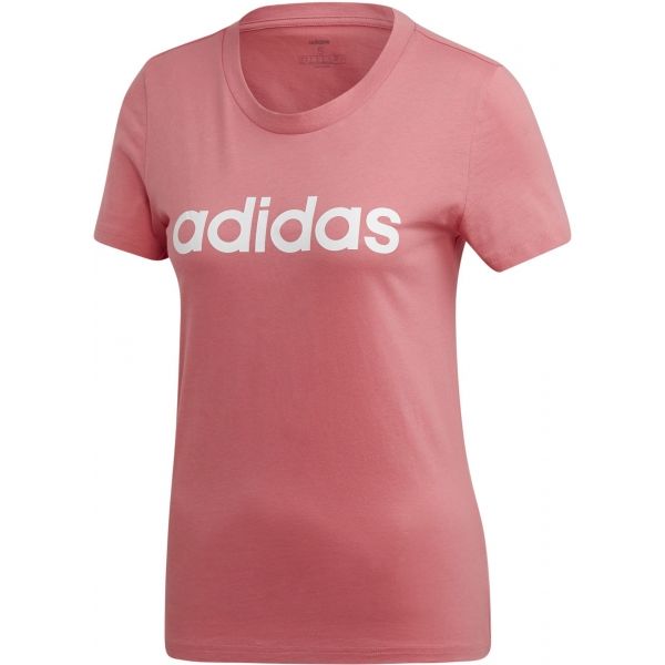 adidas ESSENTIALS LINEAR SLIM TEE růžová L - Dámské tričko adidas