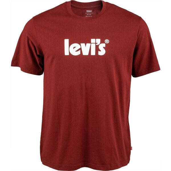 Levi's SS RELAXED FIT TEE Vínová S - Pánské tričko Levi's