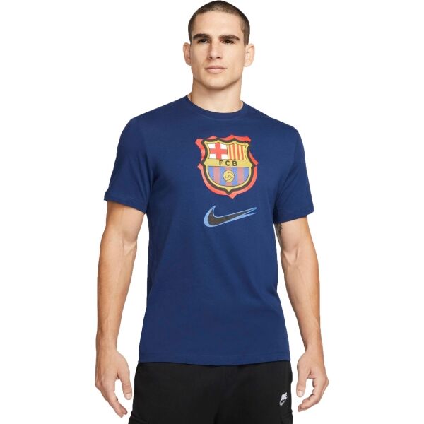 Nike FCB M NK CREST 92TRAP TEE Tmavě modrá S - Pánské fotbalové tričko Nike