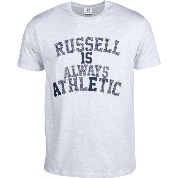 Russell Athletic RA MOTTO S/S CREWNECK TEE SHIRT šedá M - Pánské tričko Russell Athletic