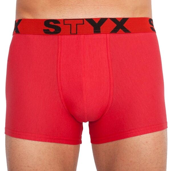 Styx MEN'S BOXERS SPORTS RUBBER Červená M - Pánské boxerky Styx