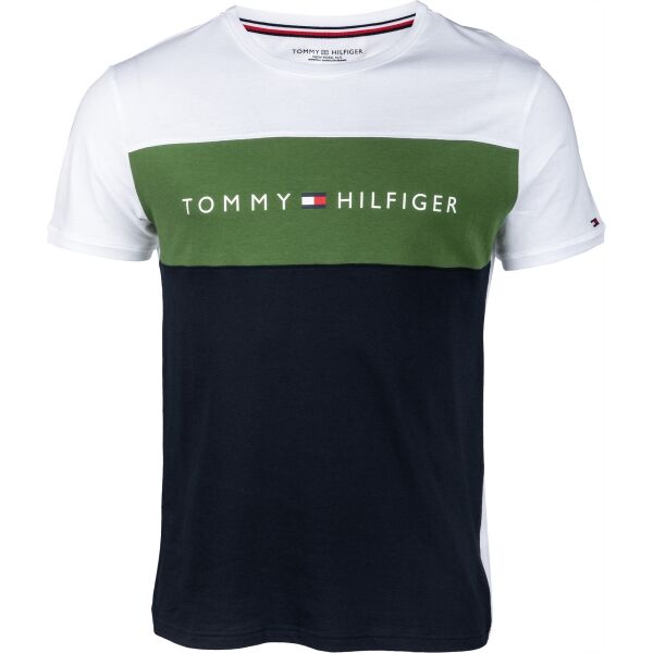 Tommy Hilfiger CN SS TEE LOGO FLAG Černá S - Pánské tričko Tommy Hilfiger
