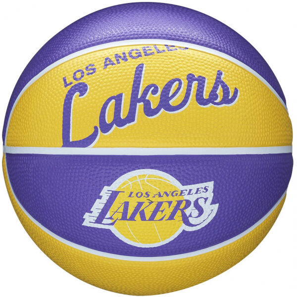 Wilson NBA RETRO MINI LAKERS Fialová 3 - Mini basketbalový míč Wilson